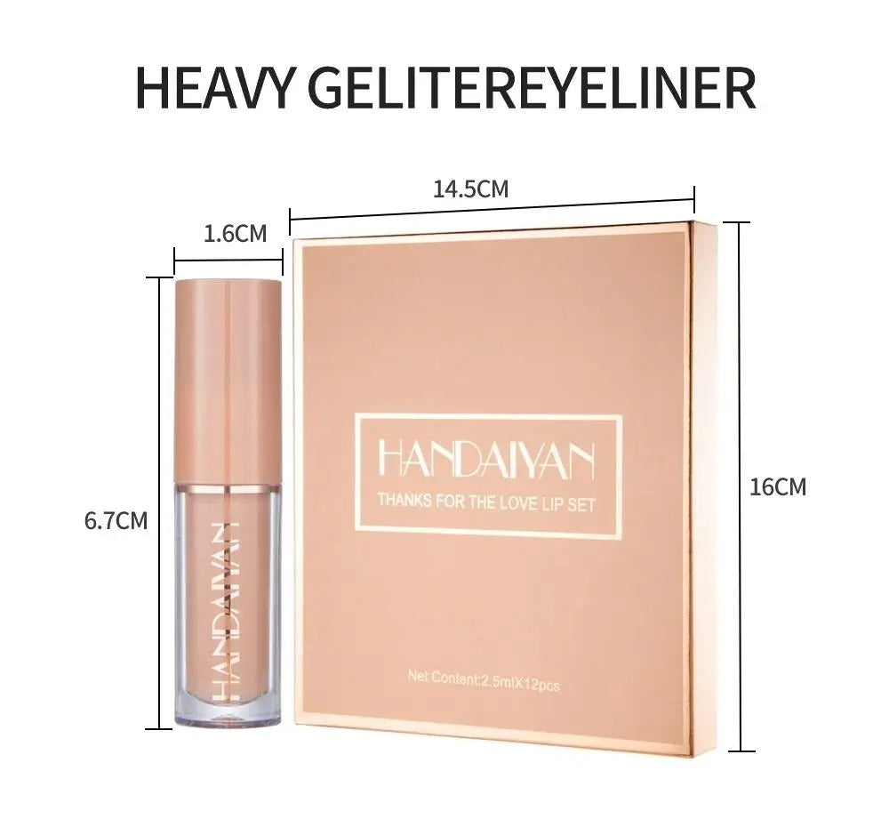 12 Colors HANDAIYAN Matte Liquid Lipstick Set – Long-Lasting Waterproof Lip Color Collection