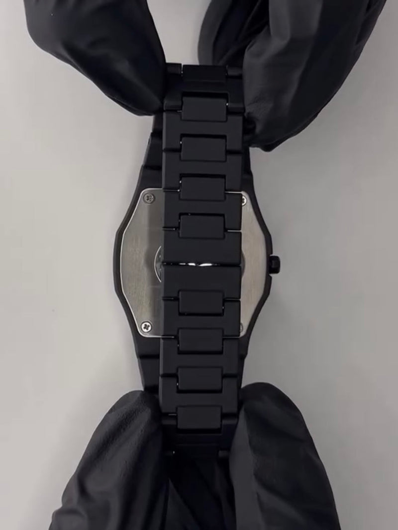 Full Black AURA Quartz Watch | Sleek Minimalist Black Dial Wrist Watch