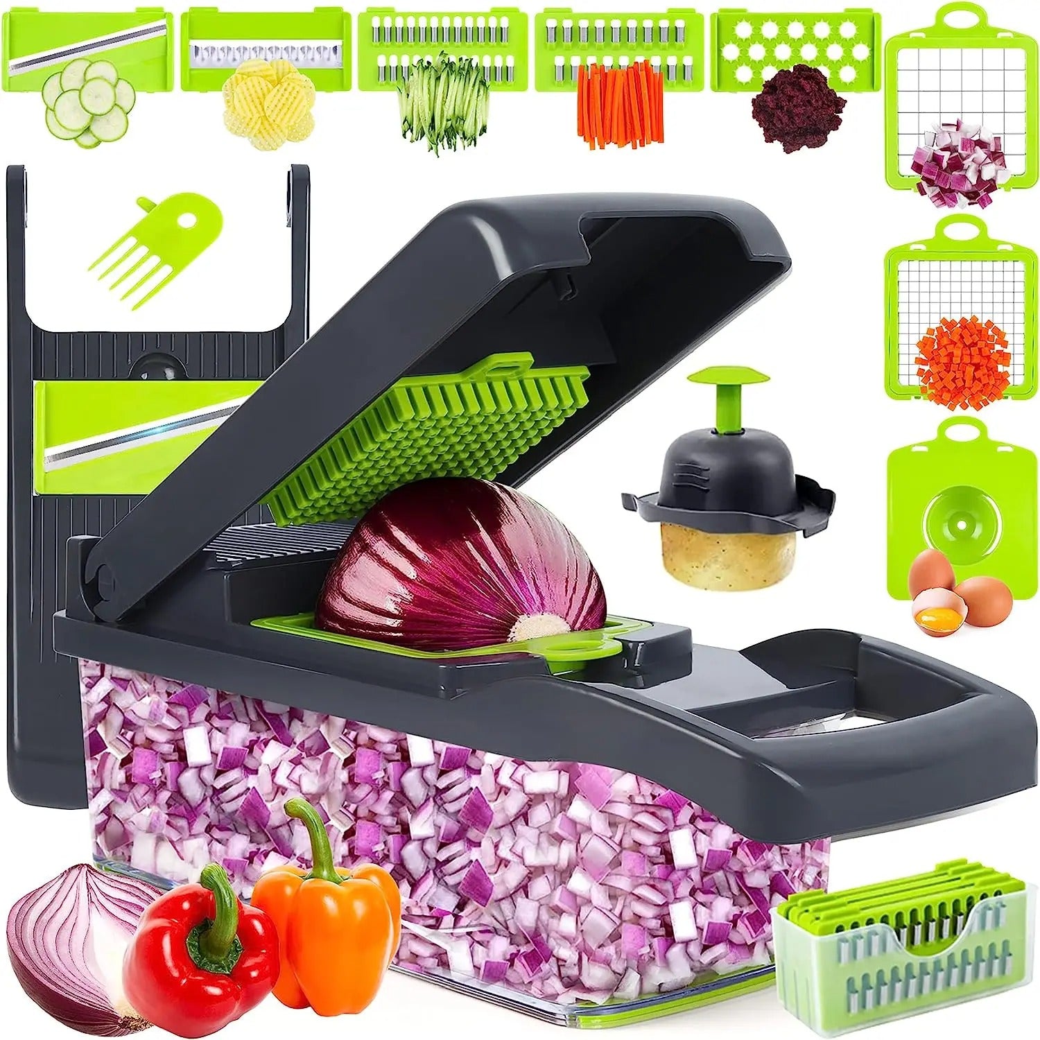 16-in-1 Vegetable Cutter – Multifunctional Slicer & Chopper