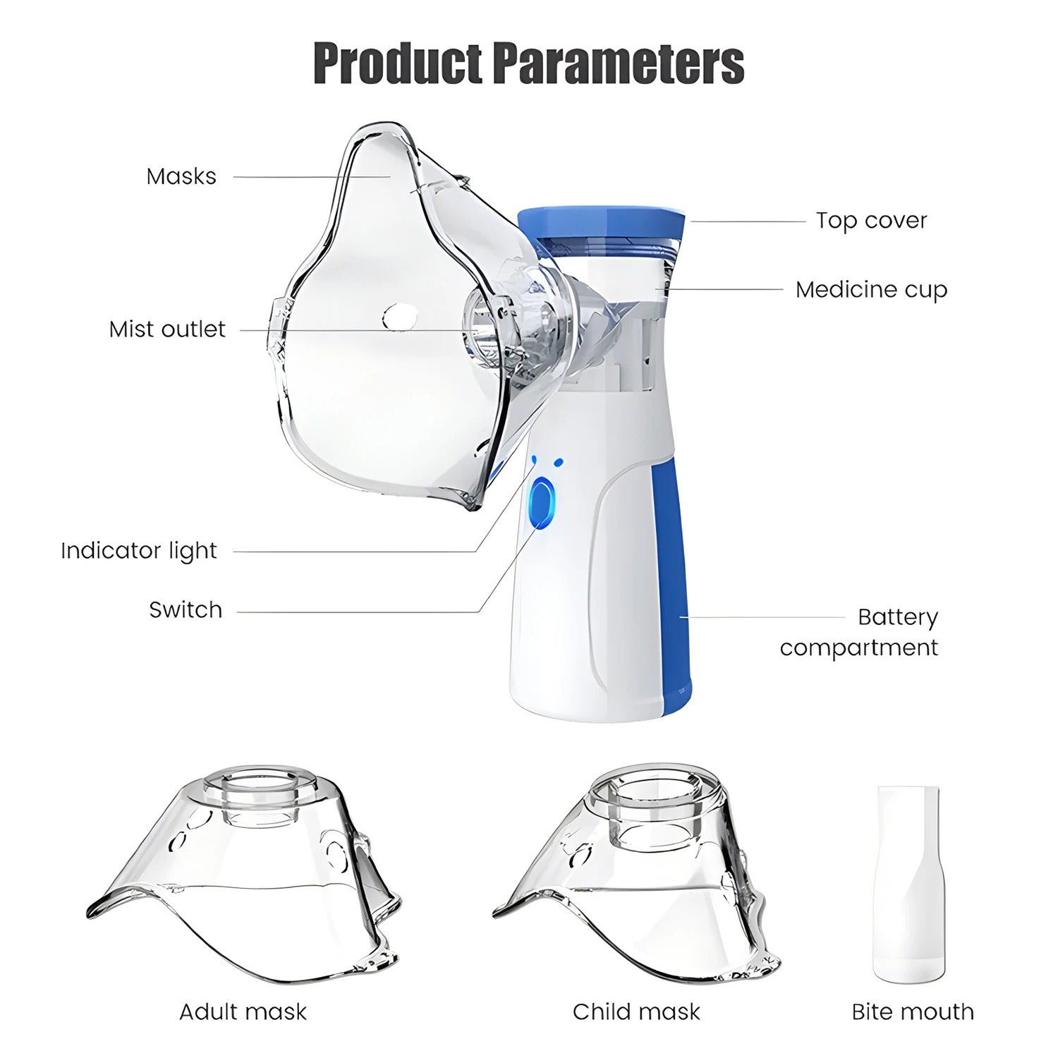 JSL-W302 Portable Mesh Nebulizer – Quiet & Compact Nebulizer for Home and Travel