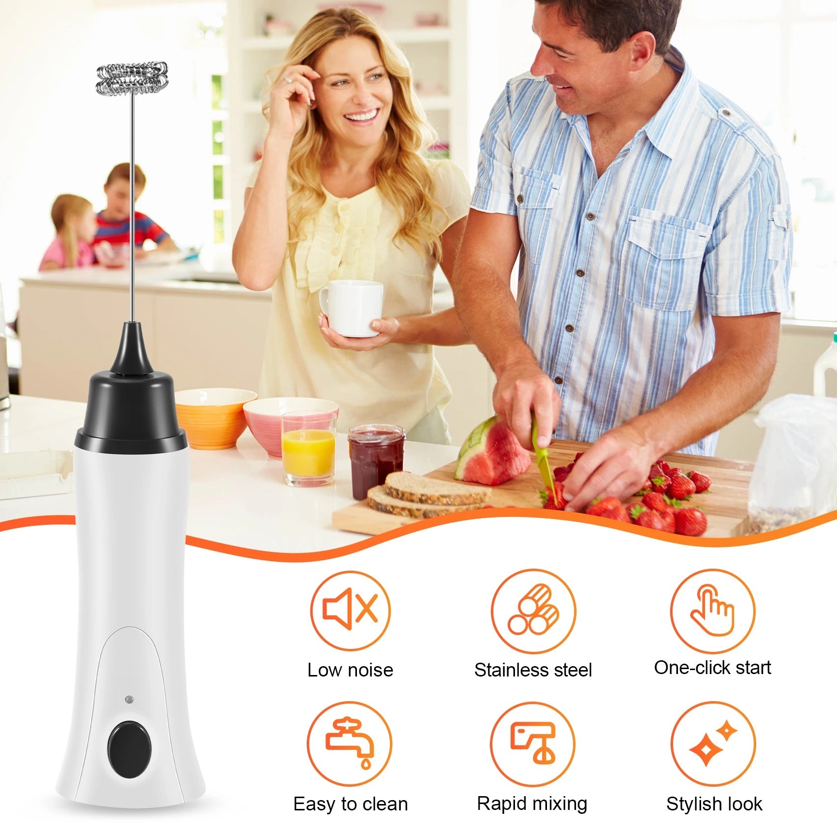 Rechargeable Electric Coffee Beater & Egg Whisk – Portable Hand Mixer