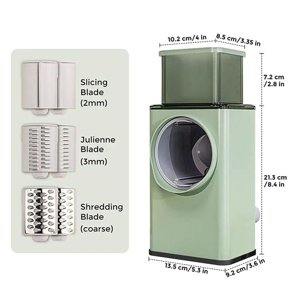 3-in-1 Manual Vegetable Slicer Roller – Multifunction Vegetable Cutter & Grater