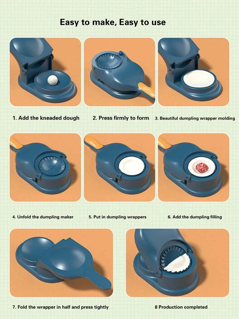 2-in-1 Manual Dumpling Maker & Dough Press Machine