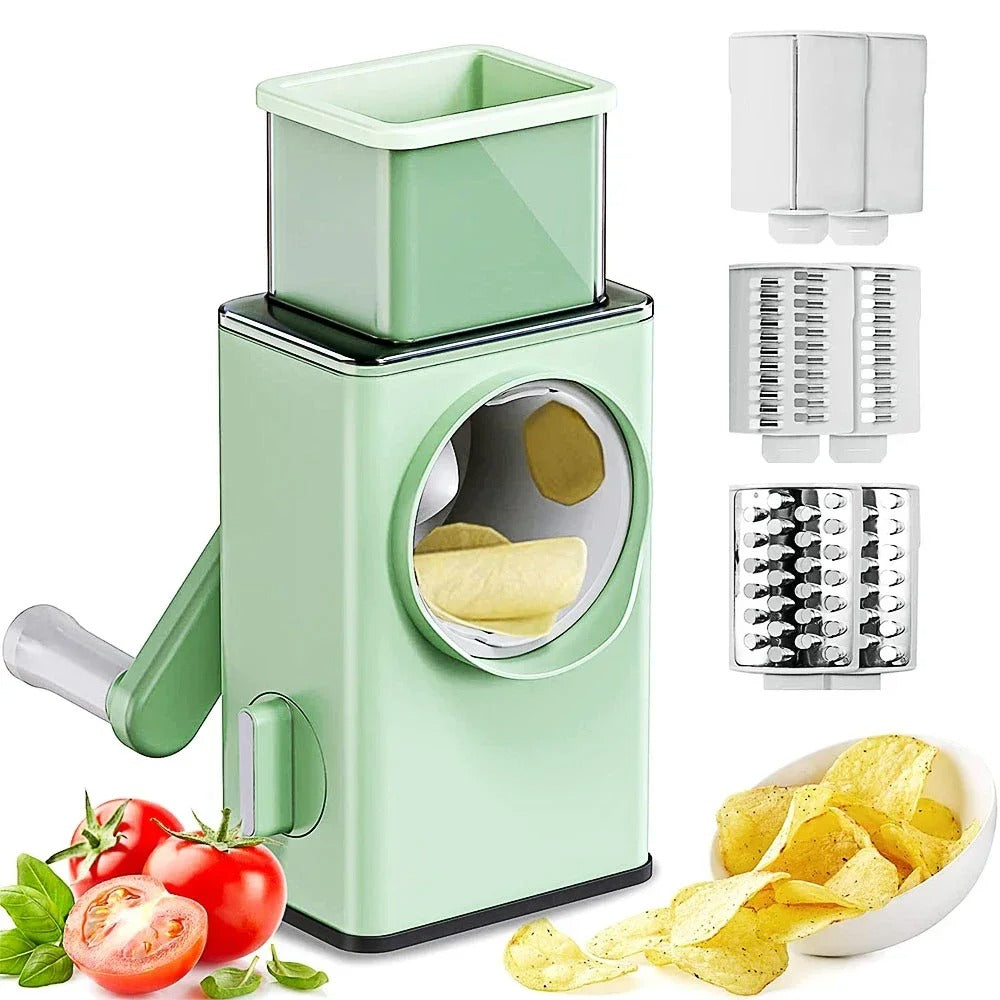 3-in-1 Manual Vegetable Slicer Roller – Multifunction Vegetable Cutter & Grater